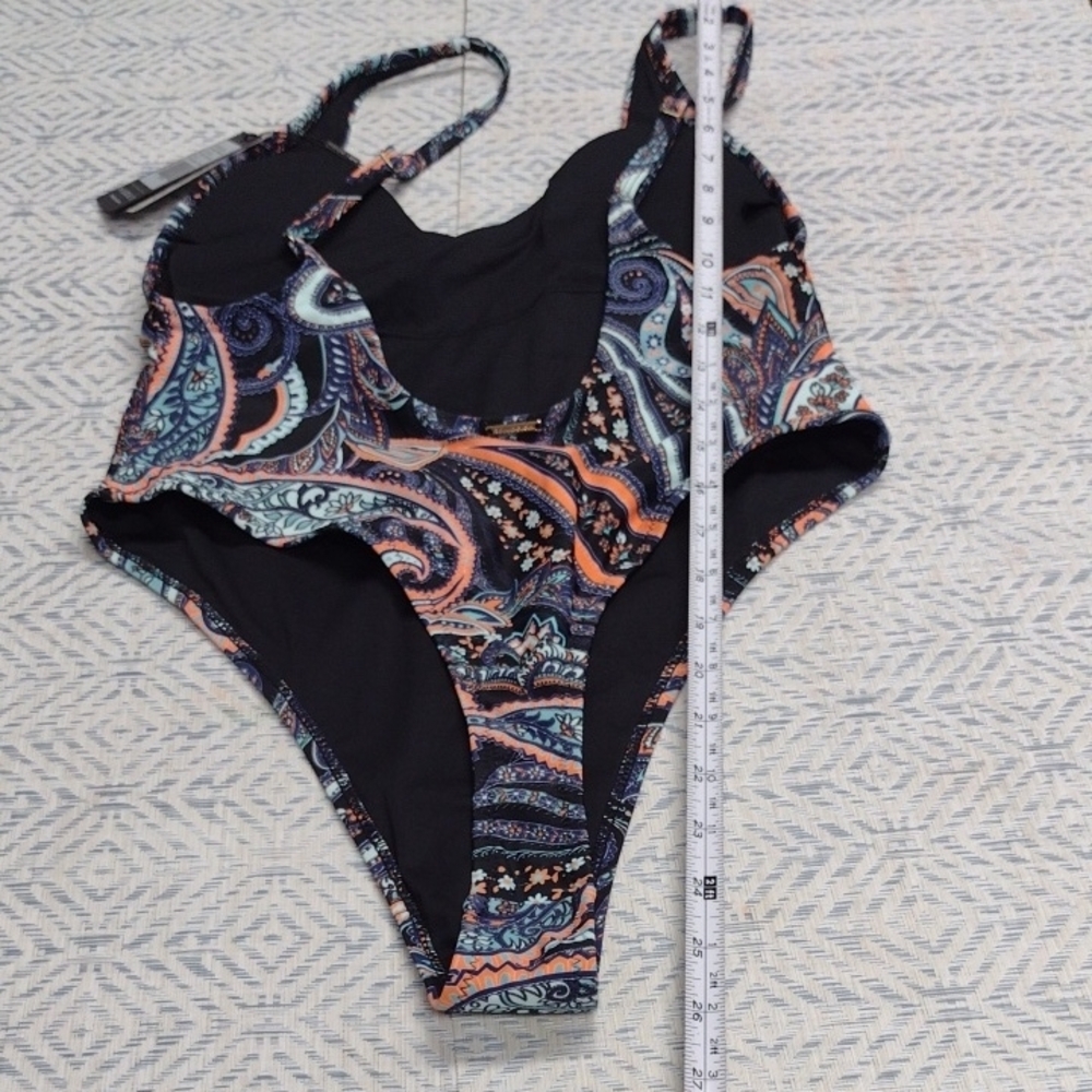 NEW RELLECIGA Paisley One Piece Swimsuit - Multicolor Vacation Beach - Picture 12 of 14